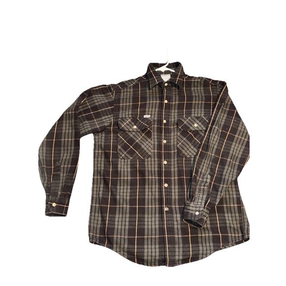 Carhartt Mens Green Black Plaid Loose Fit Long Sleeve Button-Up Shirt Size Med - Picture 9 of 12